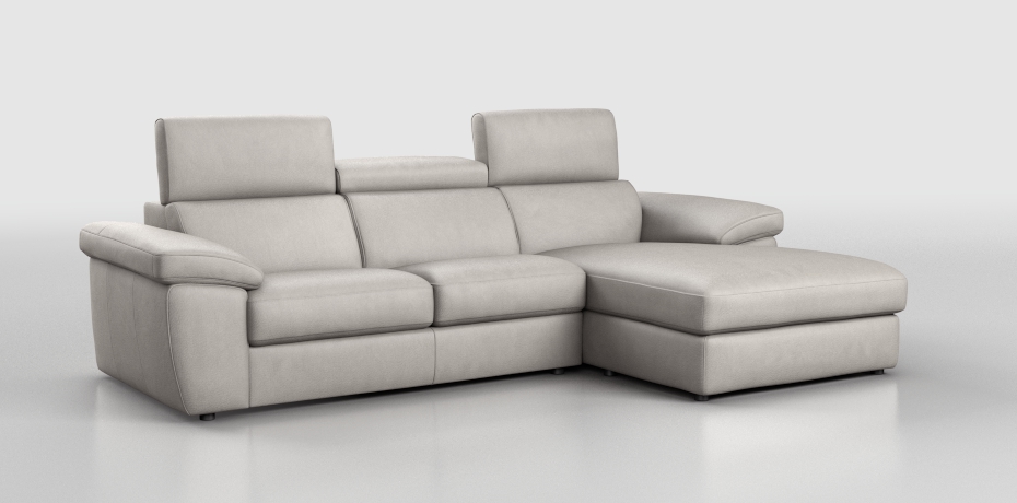 Biancane - small corner sofa with sliding mechanism  right peninsula with compartment